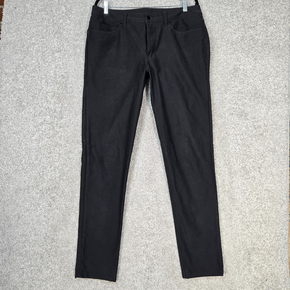Lululemon Commission Pants Mens 34x33 Black Slim Chino Warpstreme Stretch